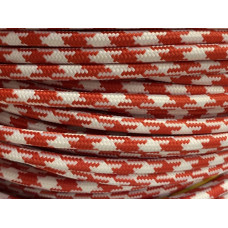 Fabric cable pepita red/white